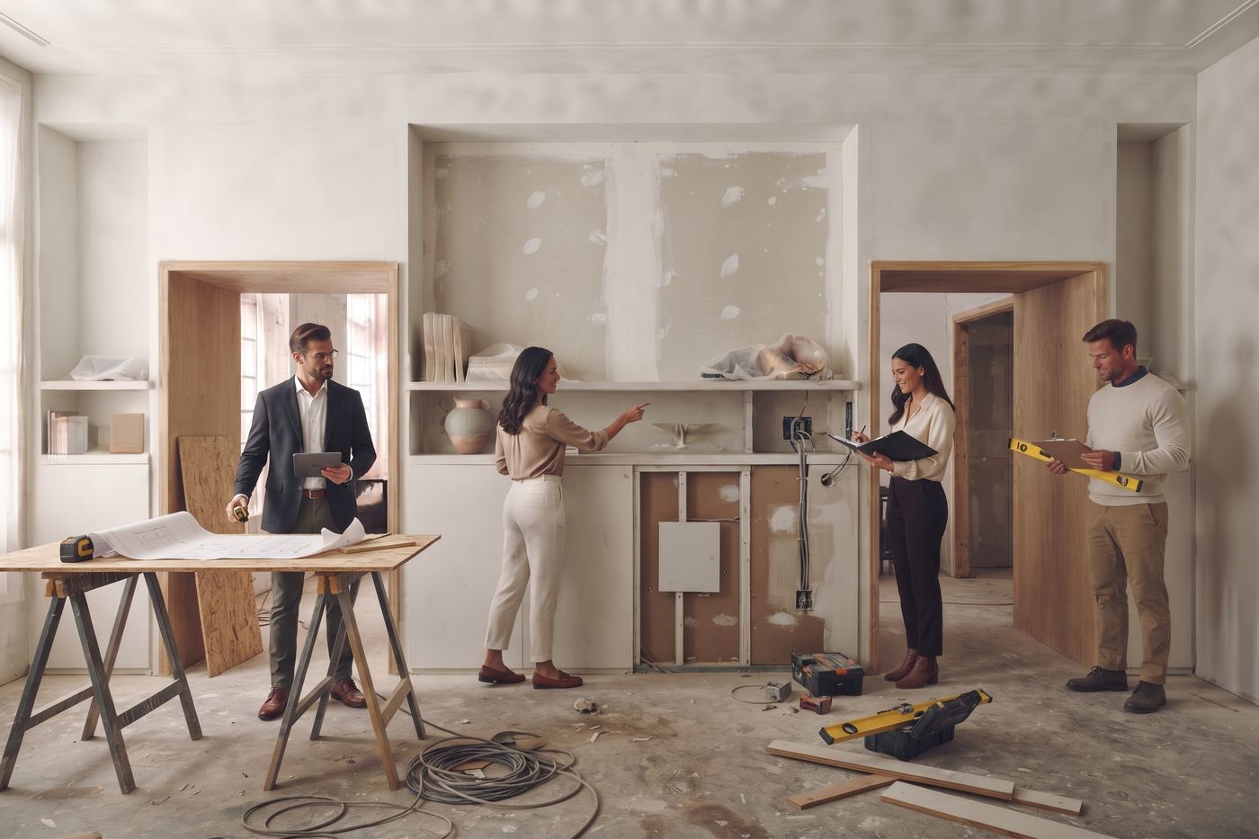 Logement en cours de travaux, visite avec la maîtrise d'œuvre
